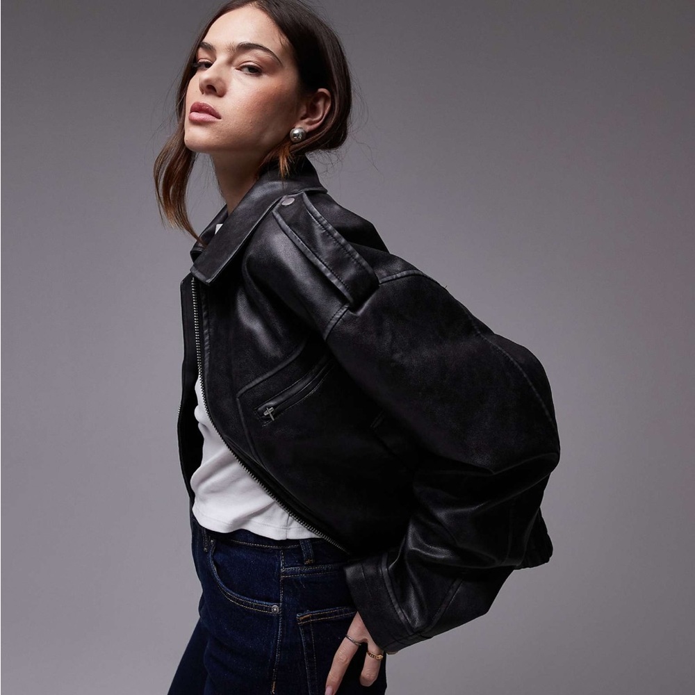Topshop Faux Leather Jacket